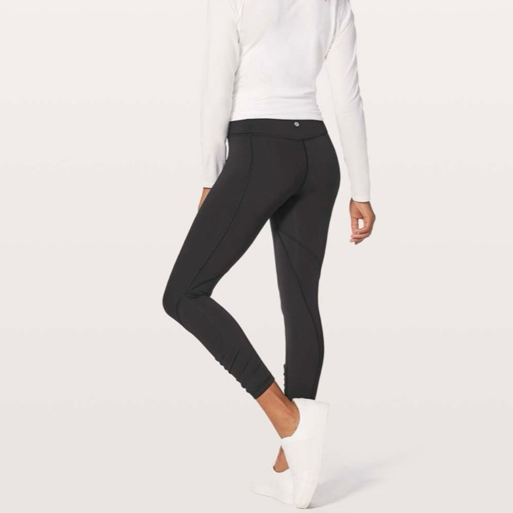 Lululemon Black Play Off The Pleats Tight Yoga Pants Legging 25" Size 6